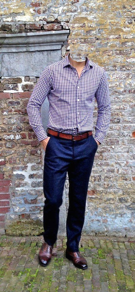 Checkered shirt, navy chinos, dark brown brogues | 1000 in 2020 | Mens ...