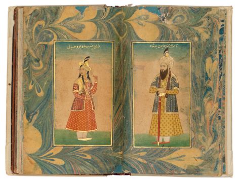 AN ALBUM OF PORTRAITS OF MUGHAL RULERS, THEIR ATTENDANTS, AND THEIR ...