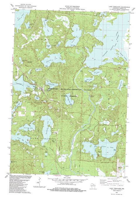 Lake Tomahawk topographic map, WI - USGS Topo Quad 45089g5