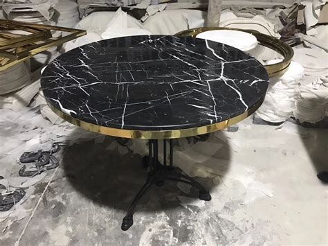 Black Wood Marble Table Tops