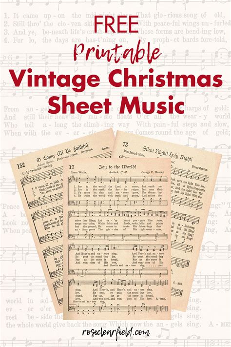 Free printable vintage christmas sheet music hymns – Artofit