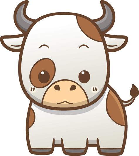 Cute Simple Kawaii Farm Animal Cartoon Icon - Cow Vinyl Decal Sticker ...