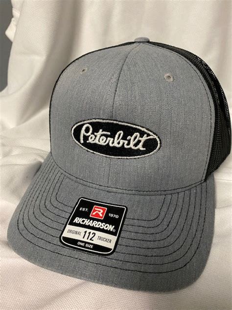 Black Heather Grey Peterbilt Custom Trucker Hat Richardson 112 - Etsy