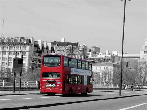 London bus black and white photography with color | Black and White ...