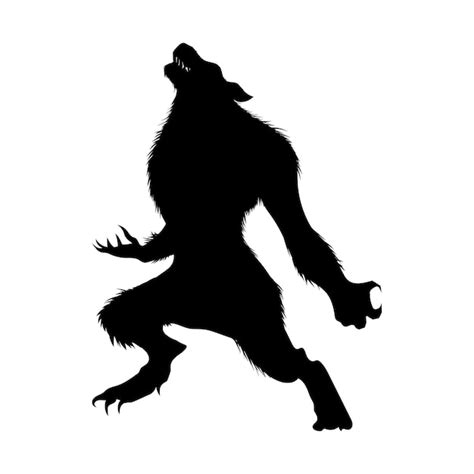 Premium Vector | Werewolf silhouette standing for halloween decorated ...