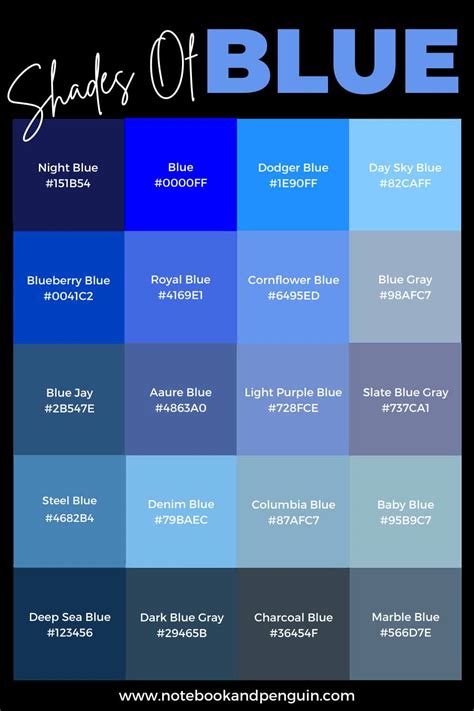 75+ Shades Of Blue (Blue Hex Codes & Color Names Included)