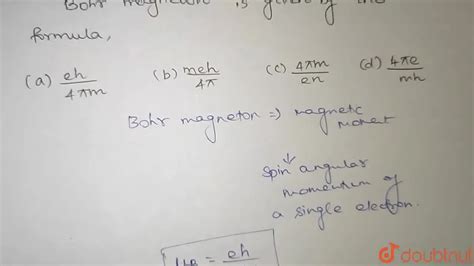 [Tamil] Bohr magneton is given by the formula