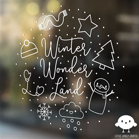 Winter Wonderland window drawing pattern freebie / Gratis raamteking ...