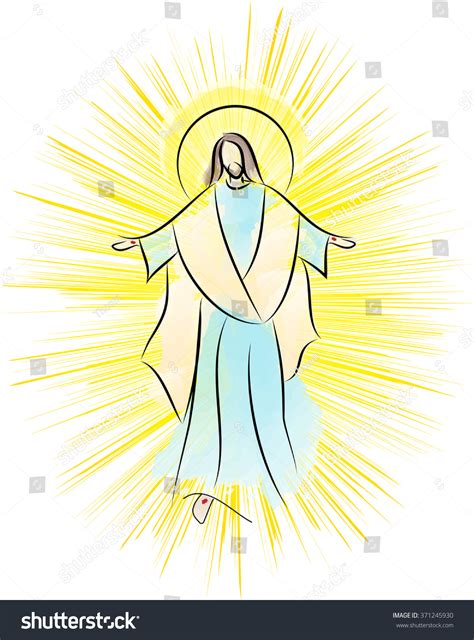 Risen Lord Jesus Christ, Resurrection Easter Color Abstract Vector ...