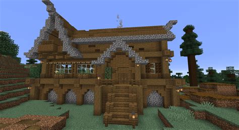 A spruce-cobblestone house I'm building. Finished the front today ...