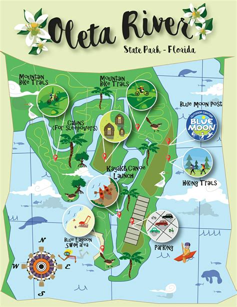 illustrated map created in Art School for Oleta River State Park ...