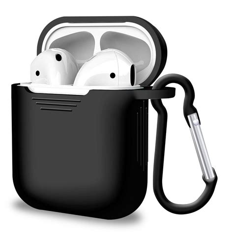 Black Silicone Airpods Case for Airpods 1st and 2nd Gen - iSOUL