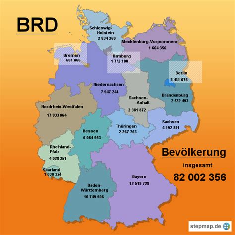 StepMap - Deutschland Bevölkerung - Landkarte für Deutschland