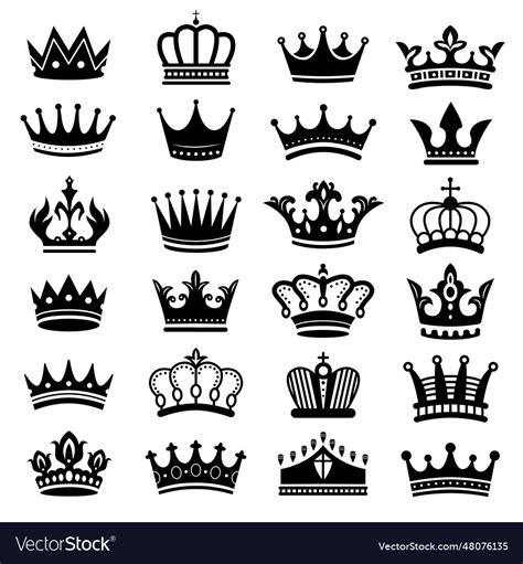 Royal crown silhouette king crowns majestic Vector Image