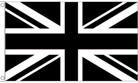 Black and white Union Jack flag