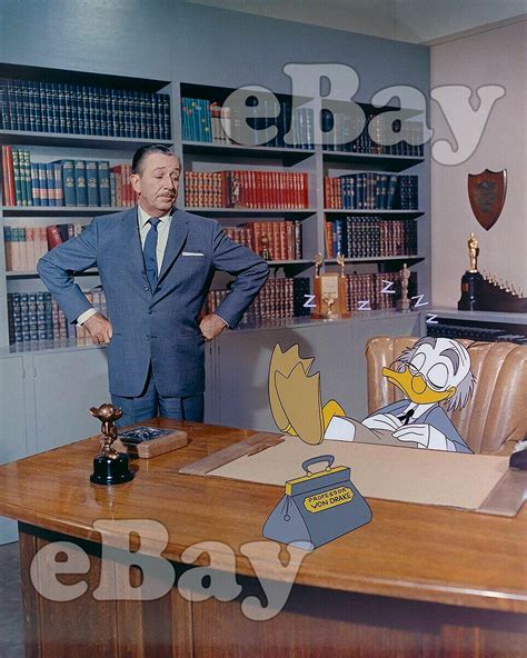 Rare! WALT DISNEY & LUDWIG VON DRAKE Cartoon Color 8 X 10 Photo DONALD ...