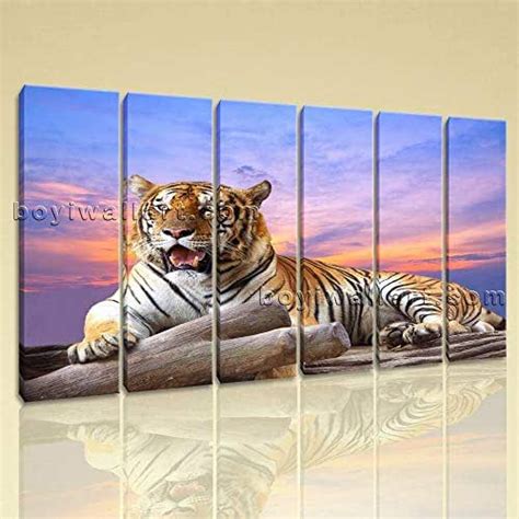 Amazon.com: Large Tiger Wall Art Picture Photography Canvas Living Room ...