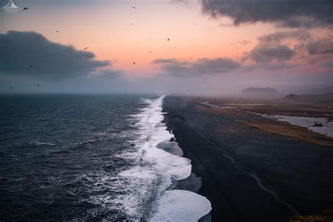 Black Sand Beach at Sunset - Iceland wallpaper in 2020 | Black sand ...