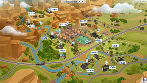 The Sims 4 Horse Ranch World Map: Lots and Neighborhoods