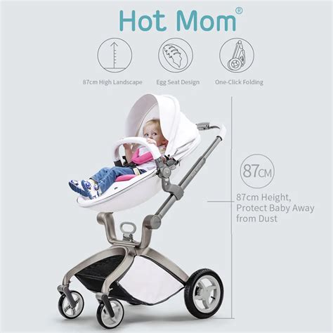 eeGee - Hot Mom - Elegance F022 - 2 in 1 Baby Stroller - Grid