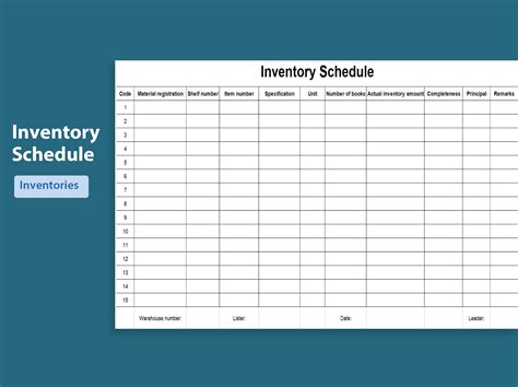 Inventory List Excel Template