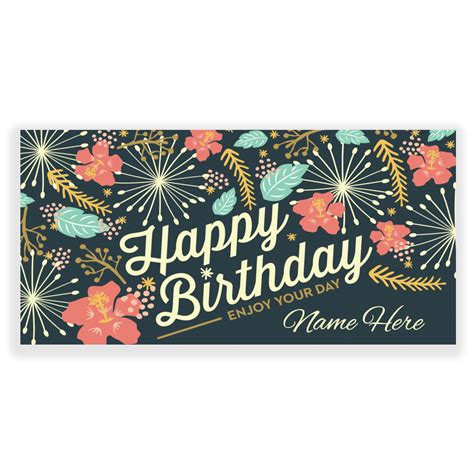 Happy Birthday Banner Floral - Reliable Banner