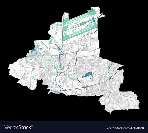 Tangerang map detailed map of city Royalty Free Vector Image