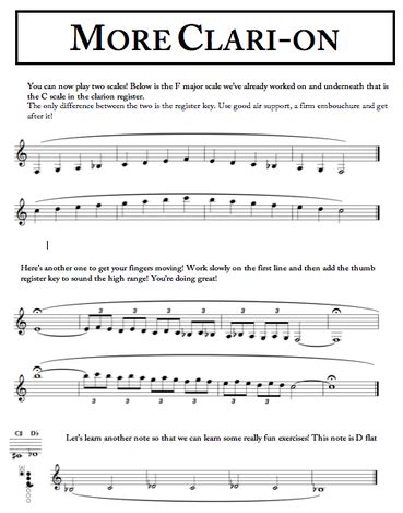 Playing exercises - Switch to Clarinet