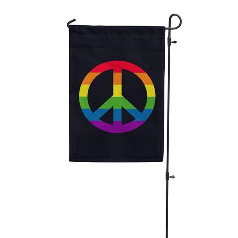 Rainbow Peace Sign Garden Flag – Flags For Good