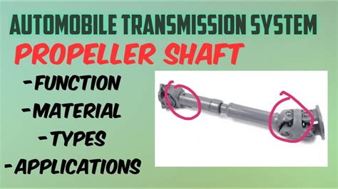 Function Of Propeller Shaft In Automobile