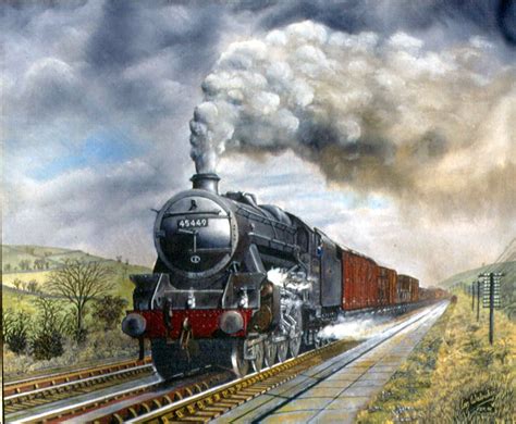 steam trains british in paintings www.whamart.co.uk Teeside Sunset ...