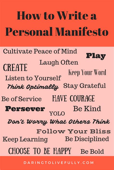 How to Write a Personal Manifesto