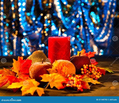 Autumn candles stock image. Image of golden, fruit, black - 31149793