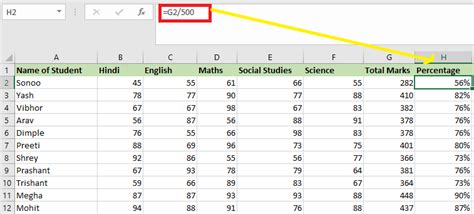 MS Excel Grade Formula - javatpoint