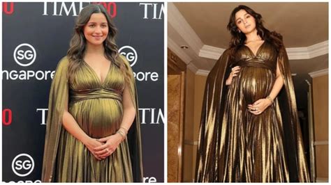 Alia Bhatt aces being pregnant glam at awards occasion, cradles child ...