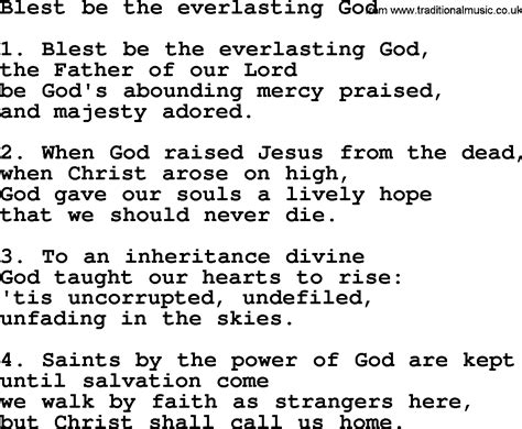 Presbyterian Hymn: Blest Be The Everlasting God - lyrics, and PDF