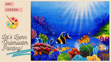 Painting blue and green ocean art Sea Coral Painting coral Nautical ...