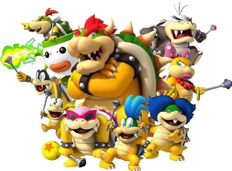 Bowser, Bowser Jr., and the Koopalings | Mario bros party, Super mario ...