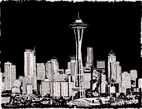 Seattle Skyline Drawing