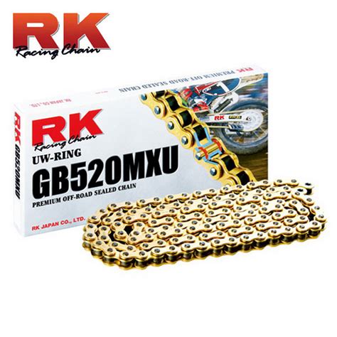 RK Chain 520MXU Sealed Chain Gold Finish - Sportbike Track Gear