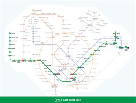 East-West Line Map - MRT Map