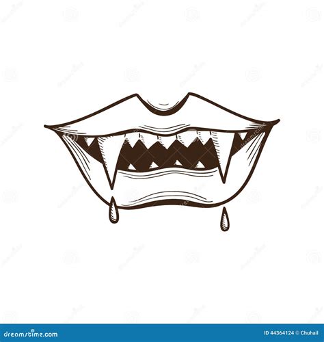 Vampire mouth. stock vector. Illustration of helloween - 44364124