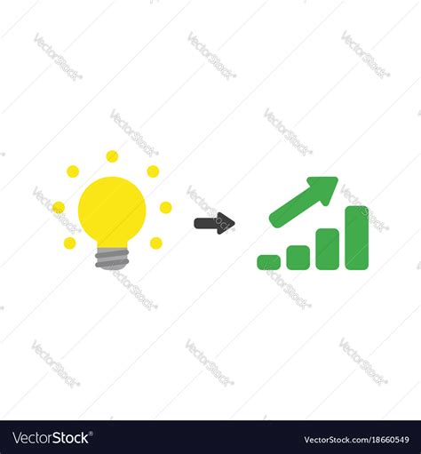 Flat design concept of glowing idea light bulb Vector Image