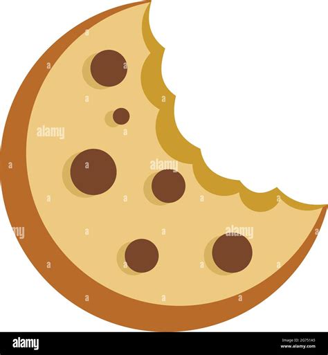 Bitten cookie icon flat isolated vector Stock Vector Image & Art - Alamy