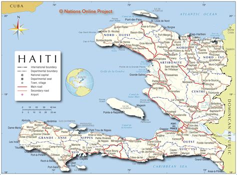 Haiti Map National Map Of The World Gray Colored Countries Map Series ...