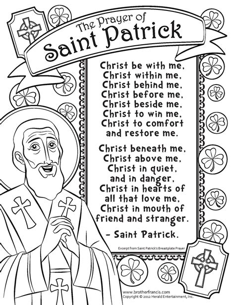 Download and Print - Saint Patrick's Prayer – Brother Francis