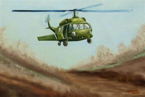 Helicopter Painting by Charles Sims - Fine Art America