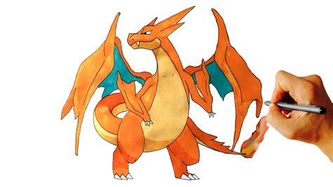 How to draw Mega Charizard Y from Pokémon X Y drawing lesson - YouTube