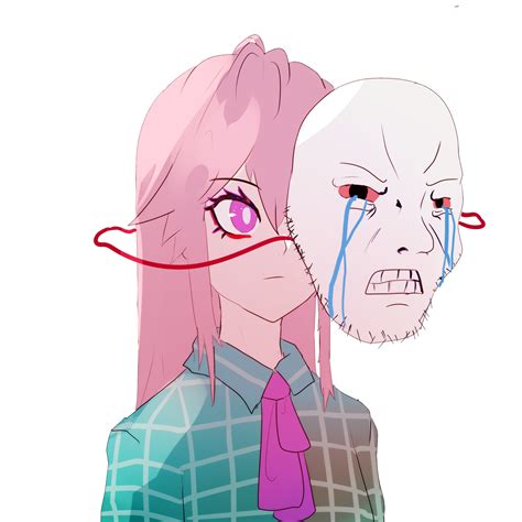 90 Crying Wojak Happy Behind Mask Meme