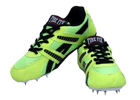 FIRE FLY Running Spike for Boys & Youth Black Green Athlete Track ...